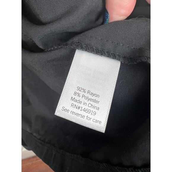 Nine West Black Minimalist Wide Collar Roll Tab Sleeve Asymmetric Jacket XL - Picture 8 of 11